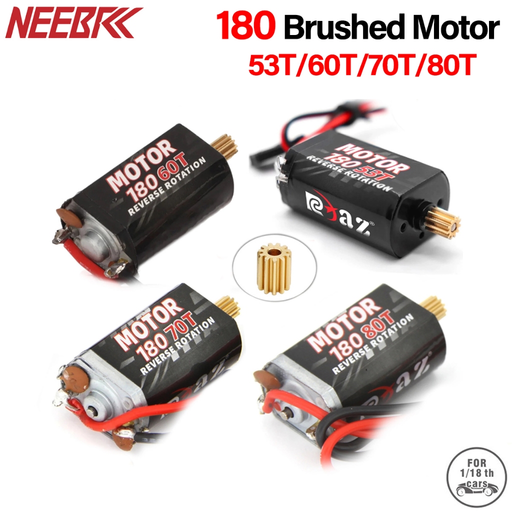 NEEBRC 180 แปรงมอเตอร์ 53T 60T 70T 80T 7.2V 11T Pinion เกียร์สําหรับ 1/18 RC Crawler รถ Traxxas TRX4
