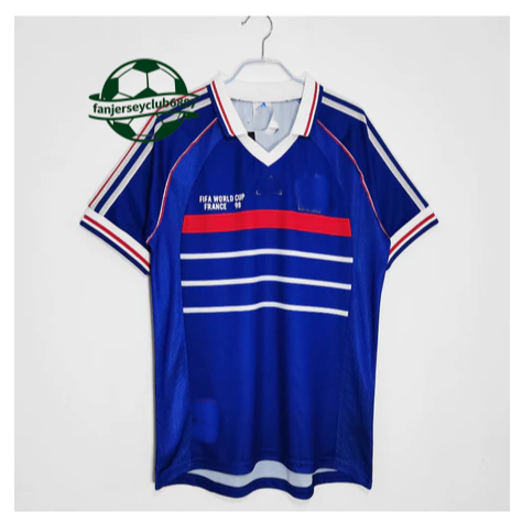 Retro Edition 1998 France Home Football Jersey S-2XL,สามารถเพิ่มชื่อและหมายเลขของคุณได้