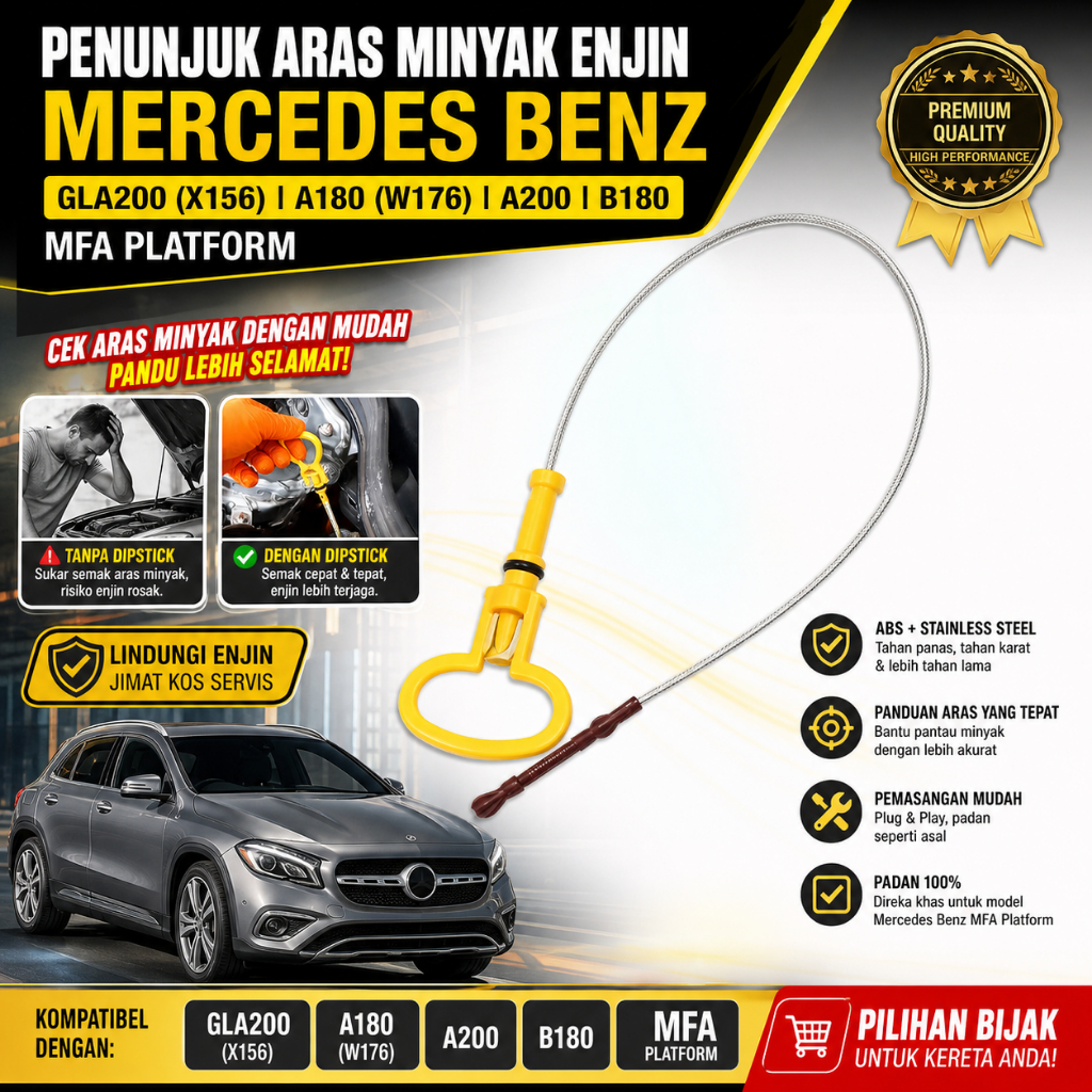 น้ํามันเครื่อง DIPSTICK LEVEL DISPLAY สําหรับ MERCEDES BENZ GLA200 X156 A180 W176 A200 B180 MFA PLATFORM  2700103001 / 2700101001