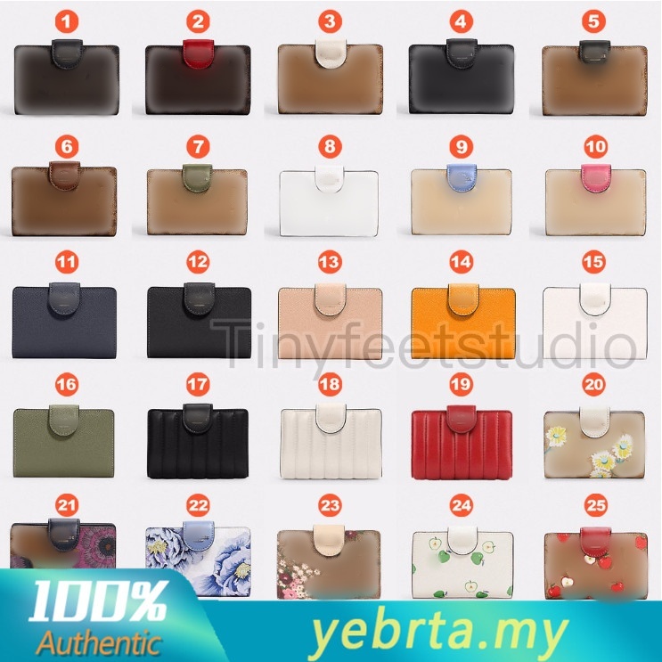 ใหม่ C0082 6390 C3454 C3375 C3452 C3453 3773 Medium Corner Zip กระเป๋าสตางค์หนังผู้หญิงพับสั้นกระเป๋