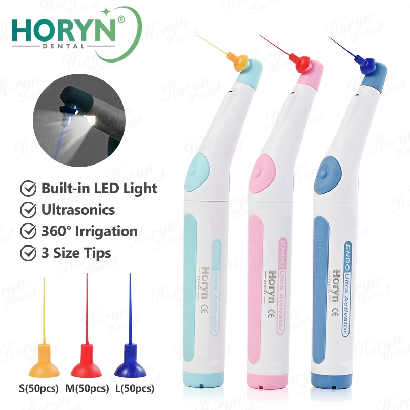 Horyn Dental Endo Ultra Activator อัลตราโซนิก LED 360° เครื่องมือทําความสะอาดคลองรากชลประทานพร้อมเคล็ดลับ S/M/L