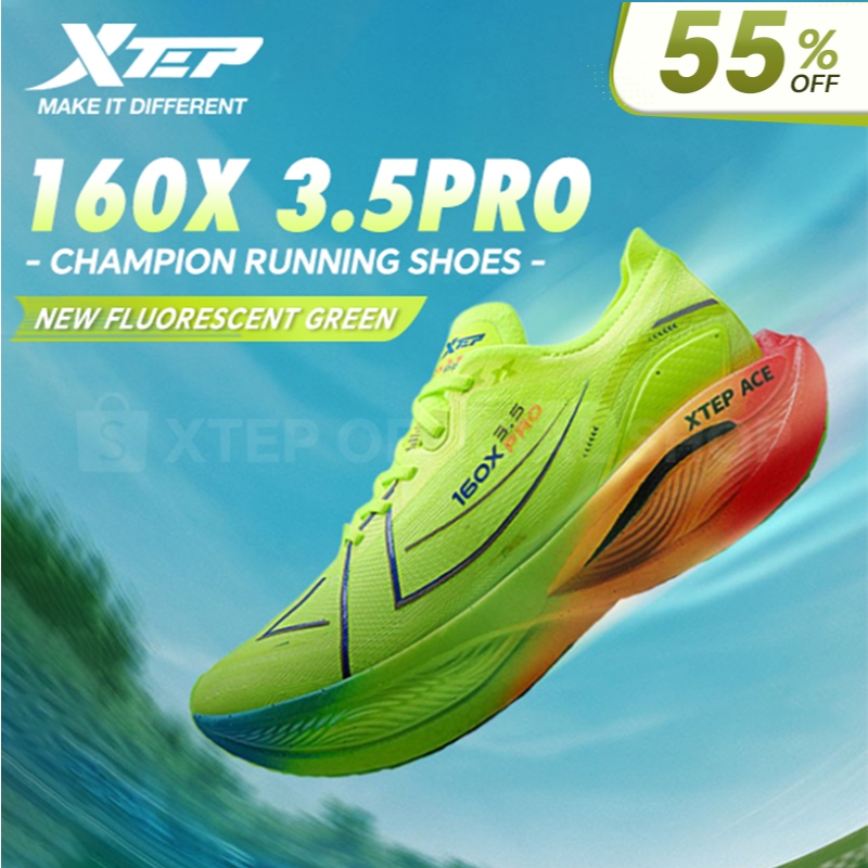 【xtep】160X3.5 Pro丨PB Carbon Plate Running Shoes การดูดซับแรงกระแทกกันลื่นน้ําหนักเบาระบายอากาศได้
