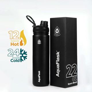 AQ(22oz) Wide mouth w/ flip cap Vacuum Insulated Stainless Steel Drinking Water Bottle