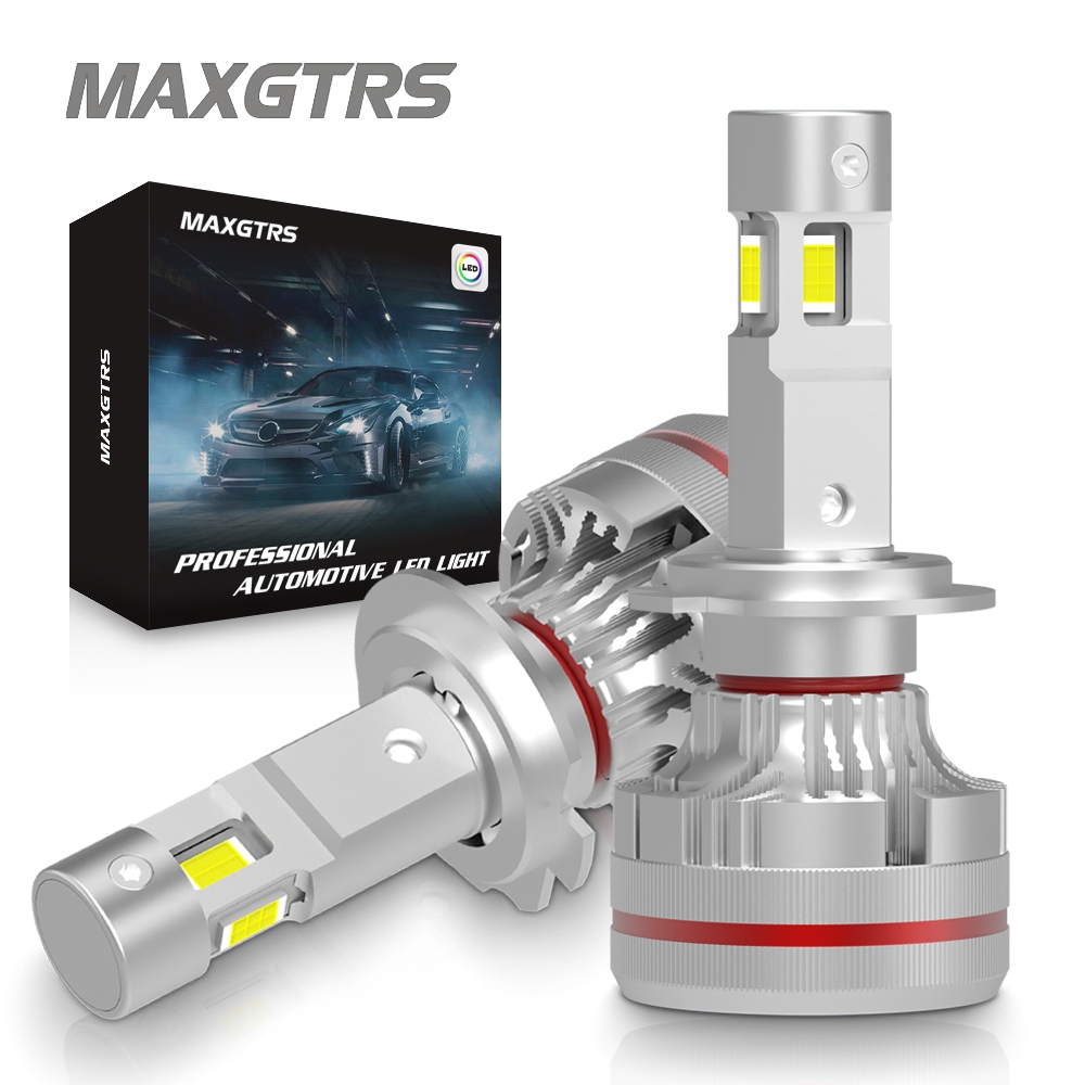 MAXGTRS 2x3 ด้าน Shine H7 H4 H11 หลอดไฟ LED หลอดไฟ H8 HB3 9005 HB4 9006 9012 12V Canbus รถ LED ไฟหน้าหลอดไฟสําหรับโปรเจคเตอร์เลนส์