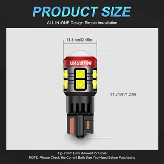 MAXGTRS 2x W5W T10 194 Canbus ไม่มีข้อผิดพลาด 3030 SMD สําหรับรถยนต์ภายในที่จอดรถตําแหน่งโคมไฟแผนที่โดมไฟ Super Bright 6500K สีขาว 12V