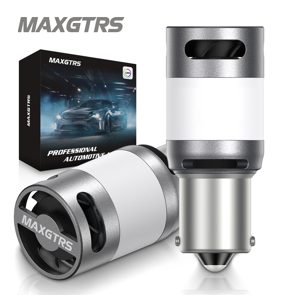 MAXGTRS 7440NA P21W LED CANBUS 2500Lm PY21W ข้อผิดพลาดฟรี BA15S T20 7440 Blub W21W 1156 BAU15S ไม่มี Hyper แฟลช 12V ไฟเลี้ยวโคมไฟ