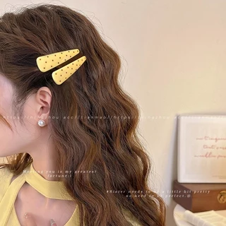 กิ๊บติดผมลายจุดหยดน้ําสไตล์เกาหลีคลิปหน้าม้าด้านข้างผ้าโพกศีรษะคลิปแบน