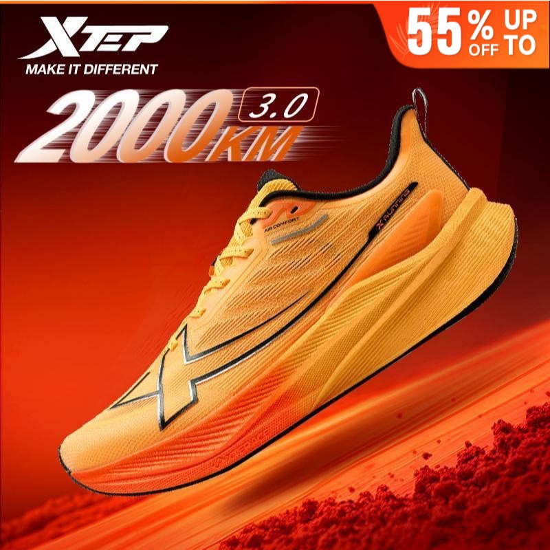 XTEP 2000KM 3.0 รองเท้าวิ่งสีใหม่ Rebound Support Professional Cushioning Shock Absorption 39-47