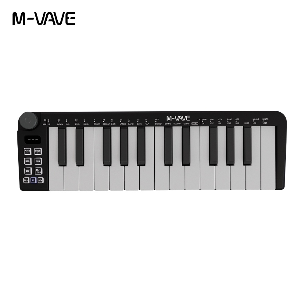 M-vave SMK-25 mini MIDI คีย์บอร์ดเครื่องดนตรี 25 velocity ปุ่มแพ้ง่าย รองรับการเชื่อมต่อไร้สาย/USB