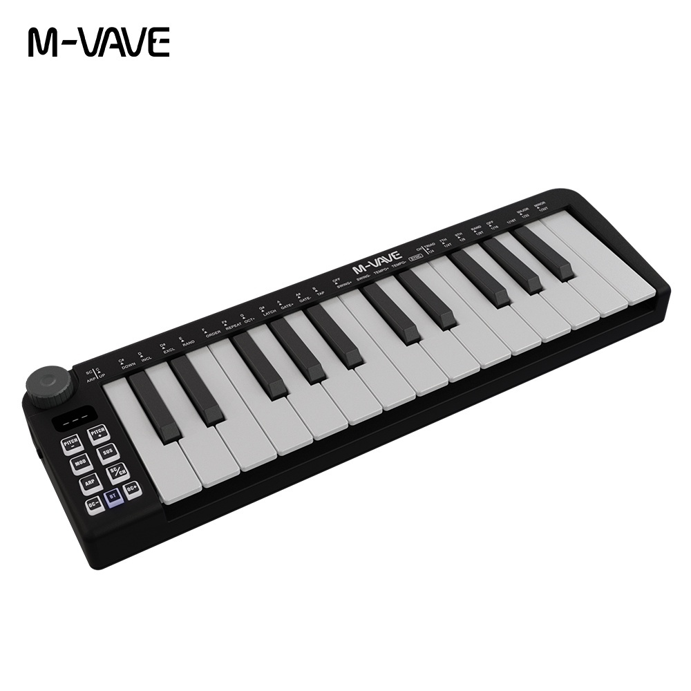 M-vave SMK-25 mini MIDI เครื่องดนตรีคีย์บอร์ด 25 velocity ปุ่มที่ละเอียดอ่อน รองรับการเชื่อมต่อไร้สา