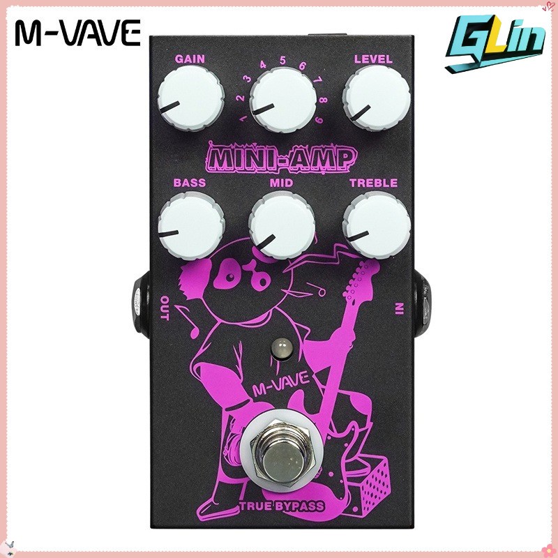 M-VAVE MINI-AMP Preamp Simulator - 9 เอฟเฟกต์แอมป์คลาสสิก, 3-Band EQ & True Bypass สําหรับกีตาร์เอฟเ