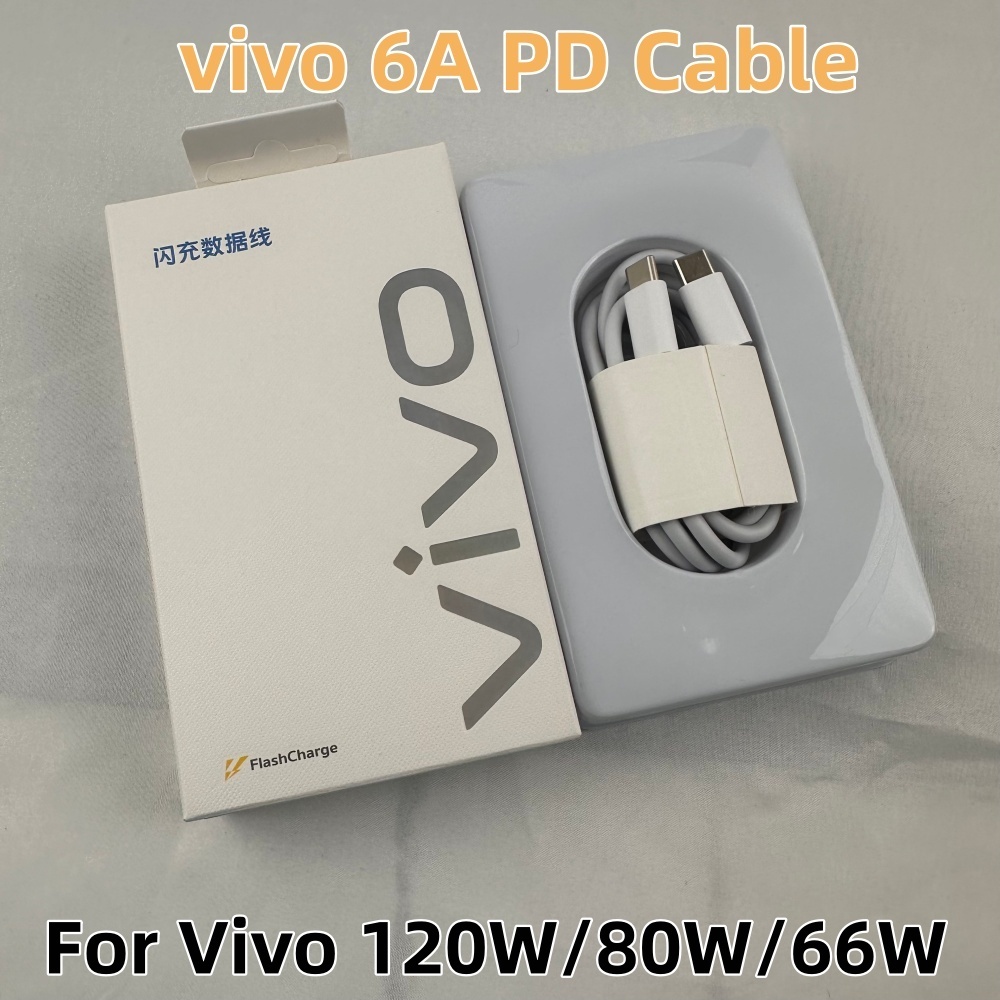 Original 6A 120W USB-C ถึง Type C สําหรับ Vivo X500 X300 X100 X90 Pro V70 V60 IQOO 15 12 11 9 FlashC
