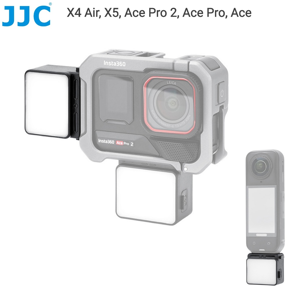 JJC Magnetic LED สําหรับ Insta360 Ace Pro 2 X5 X4 Air AcePro Vlogging แบบแม่เหล็กไฟเสริม กันน้ำ