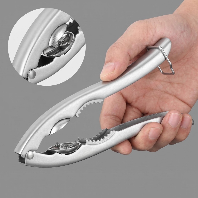 เครื่องปอกเกาลัดวอลนัทสแตนเลส304 Nutcracker Walnut Cracker Nut Opener Seafood Cracker Chestnut Nutcracker