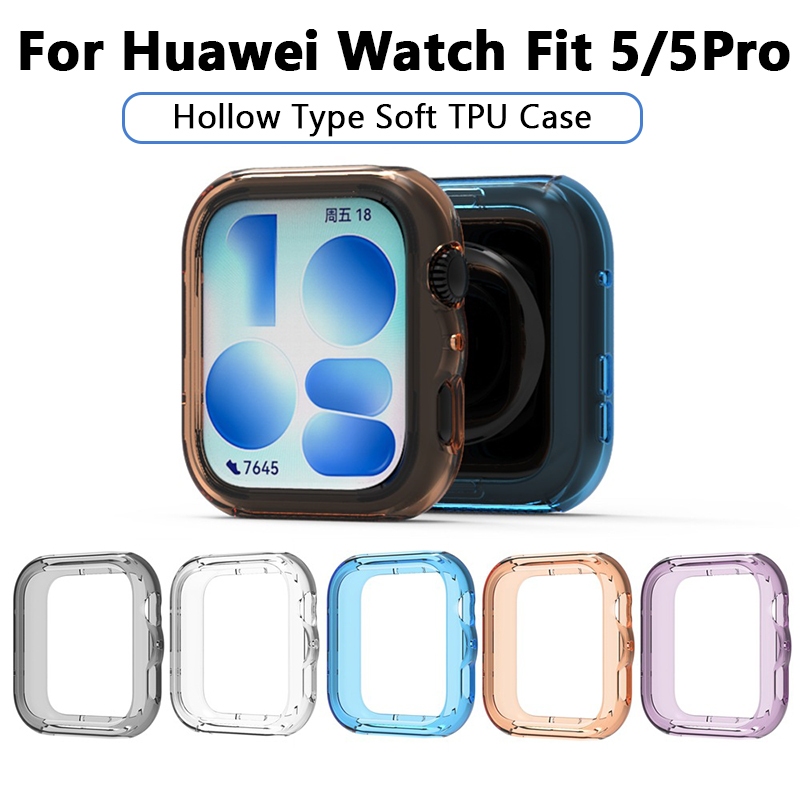 เคสTPUแบบนุ่มสําหรับนาฬิกาHuawei Fit 5 Pro Hollow ShellกันชนสําหรับHuawei Watch fit5 กรอบฝาครอบป้องกันกันกระแทก