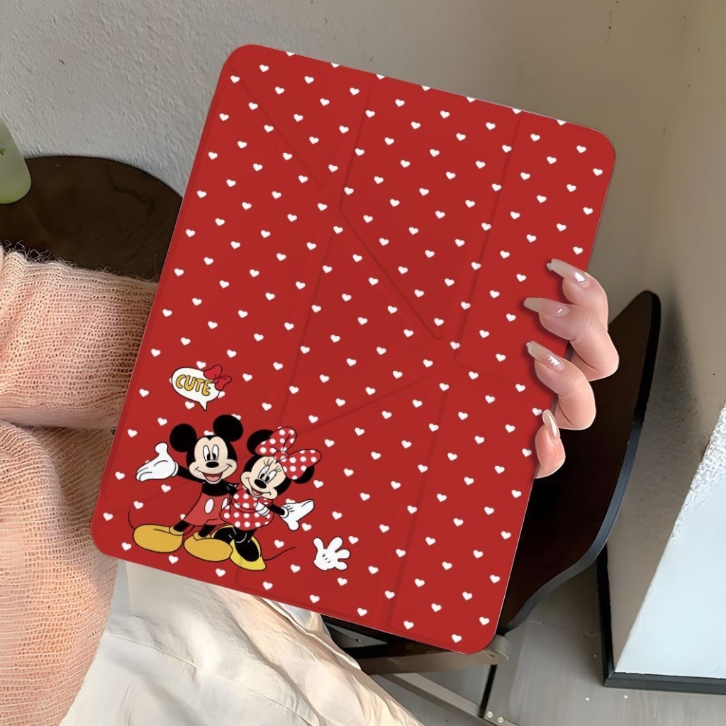 เคส iPad Disney Mickey & Minnie ขาตั้งหลายมุม Smart Sleep/Wake Cover