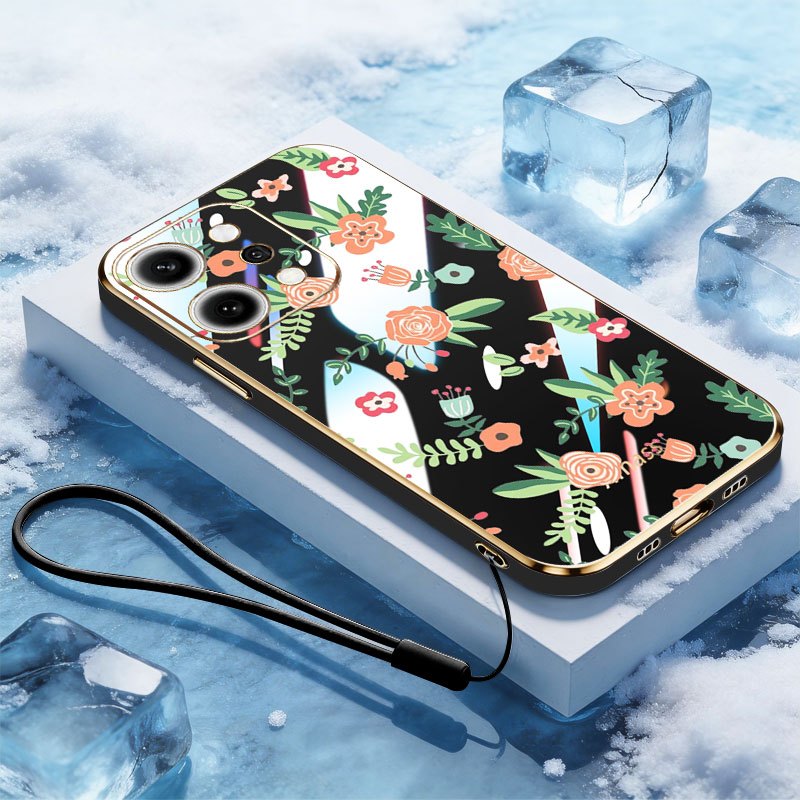 YBD เคสโทรศัพท์สําหรับ OPPO Reno 13 14 15 Pro Reno 13F 14F 15F เปลือกซิลิโคนพร้อมเชือกเส้นเล็กโรแมนต