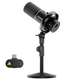 MAONO PD200W Hybrid Wireless Podcast Microphone Dynamic Microphone USB/XLR Dual Mic with Desktop Stand, Software, Noise Cancellation, for PC, Phone, Streaming, Content Creation