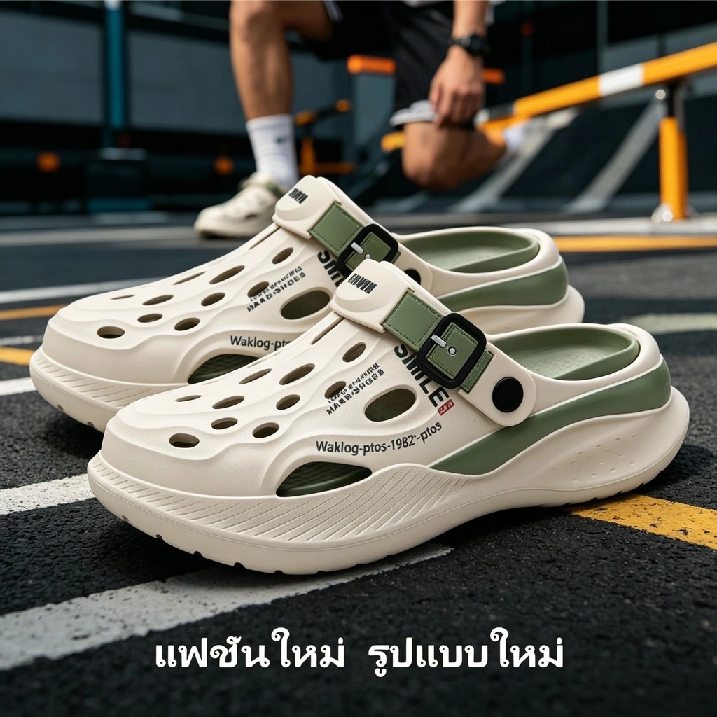 รองเท้าแตะแบบสวมผู้ชายผู้หญิง หัวโต พื้นหนากันลื่น แฟชั่น ใส่สบาย นุ่มเบา ไม่ดูดน้ำ พร้อมส่ง  XZ013