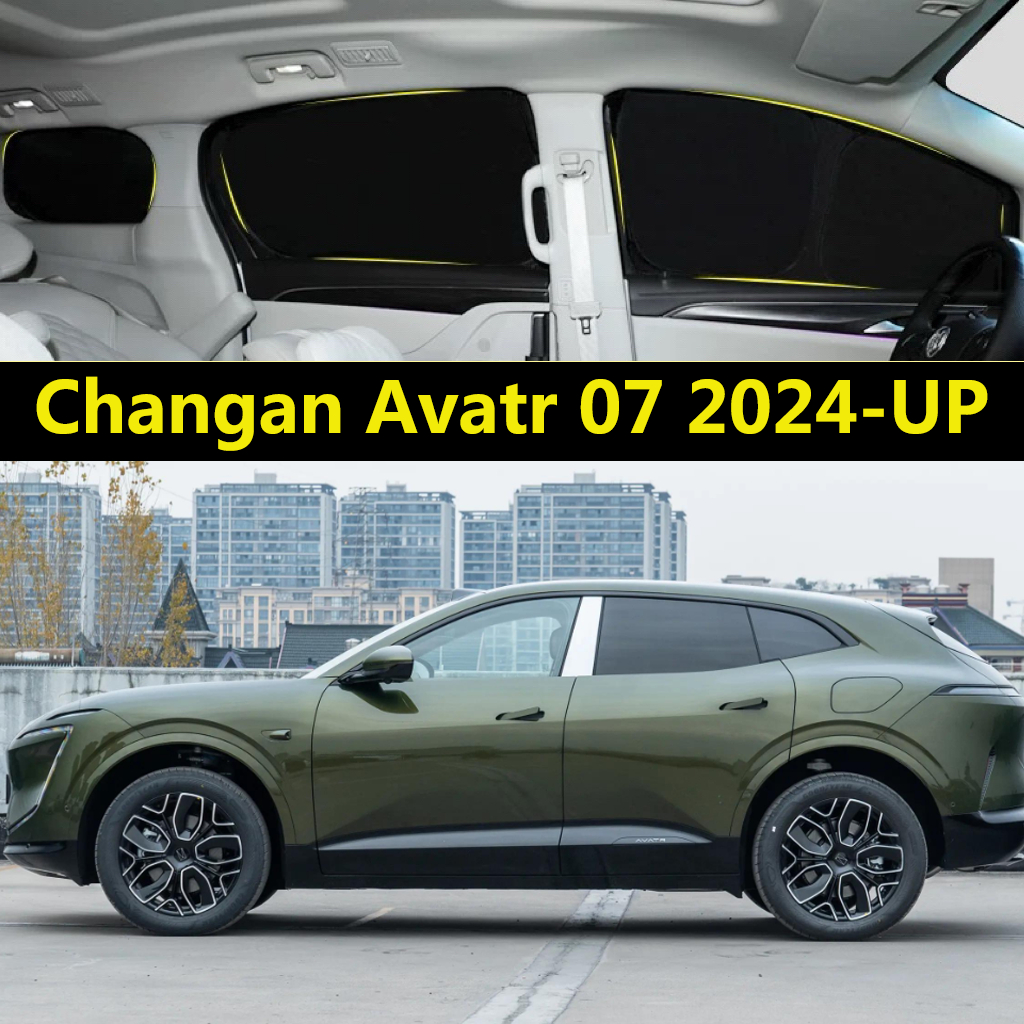 ม่านบังแดดรถยนต์สําหรับ Changan Avatr 07 2024-UP ม่านบังแดดรถยนต์ม่านบังแดด Fully Blackout Sun Protection ความเป็นส่วนตัว Camping หน้าต่างด้านข้าง Anti-Peeping Sunshade