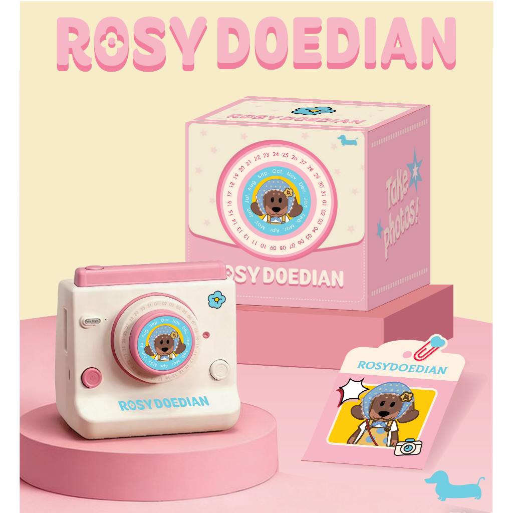 ROSYDOEDIAN TOYS HitClap TimeBeats Doe & Dian Dian Bluetooth Speaker Instant Camera Style Perpetual Calendar Desk Decor ลำโพงบลูทูธ ปฏิทินตั้งโต๊ะ
