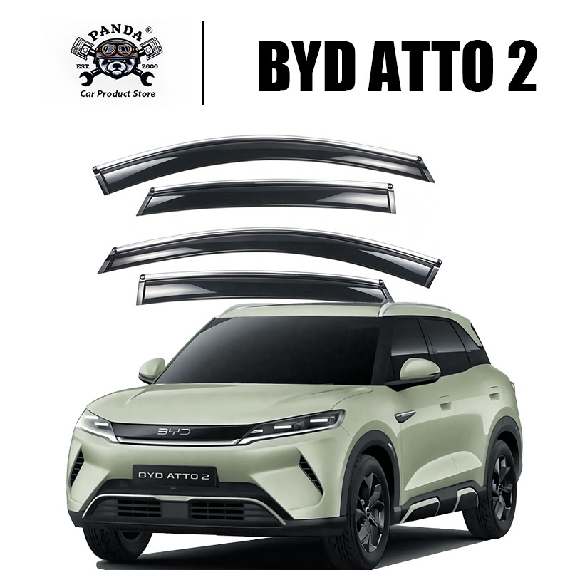 [Panda] กันฝนประตูรถ BYD ATTO 2【2026-ปัจจุบัน】 กันแดด กันฝน กันลม ลดเสียงรบกวนสำหรับรถยนต์