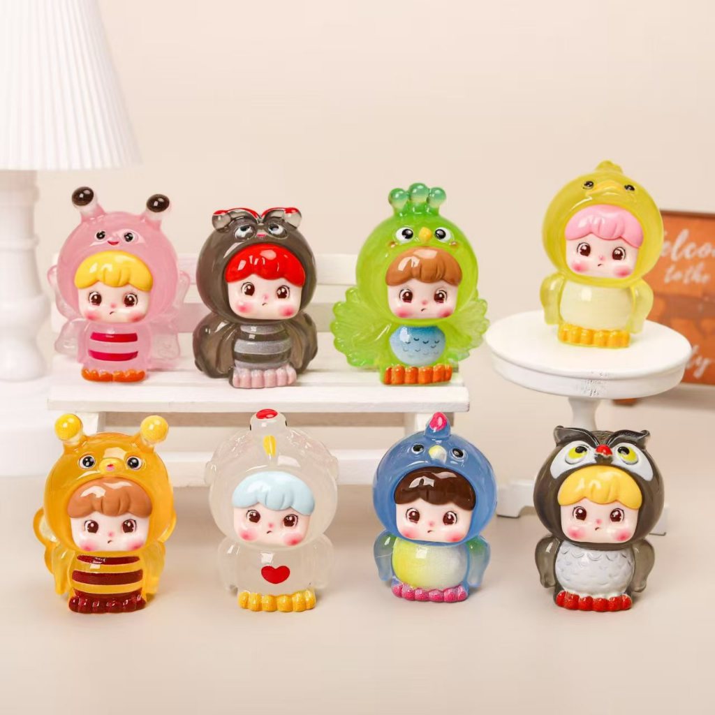 8PCS Matt Fly สัตว์ปีก Bee Owl นก Swan Super น่ารัก 3D เรซิ่น Charms สําหรับ DIY