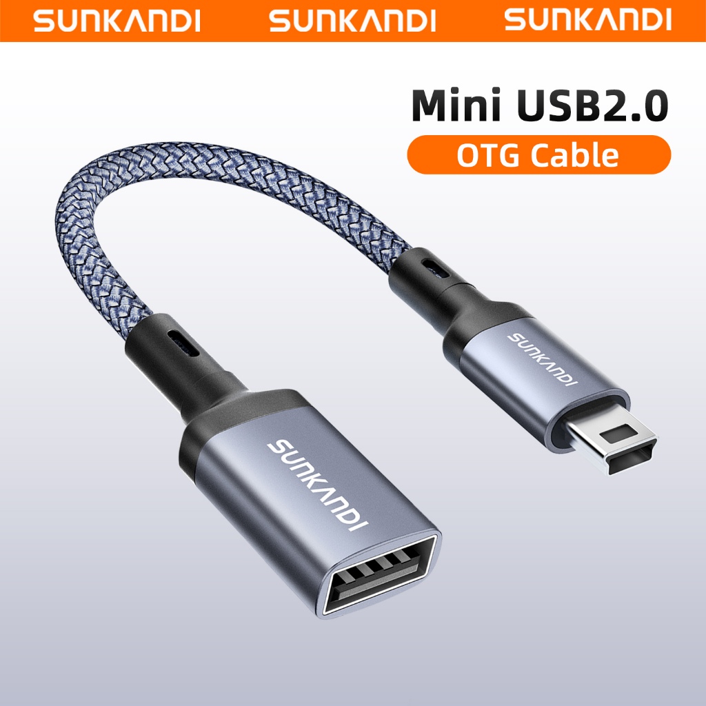SUNKANDI Mini USB to USB 2.0 OTG Cable รองรับการส่งเสียงผ่าน OTG protocol สําหรับเครื่องพิมพ์กล้องฮาร์ดไดรฟ์