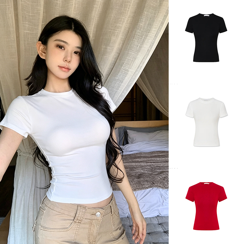 พร้อมส่ง ReinaQueen เสื้อยืดผ้าไมโครไฟเบอร์นำเข้านุ่มยืด เข้ารูปโชว์หุ่น สายหวานเผ็ด Y2K สาวตัวเล็กดูสูง ทุกลุคฮิตติดเทรนด์