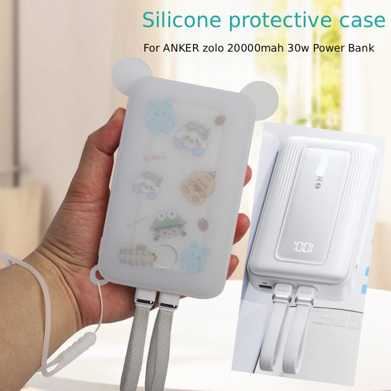 เคสป้องกันเหมาะสําหรับfor Anker zolo 20000mah 30W A1681 Power bank มบัติซิลิโคนอ่อนนุ่มcase