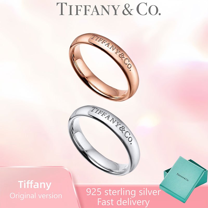 Tiffany Accessories (พร้อมกล่อง) ของขวัญรักวันหยุดหรูหราคุณภาพสูง T&CO® แหวนซีรีส์ 18K