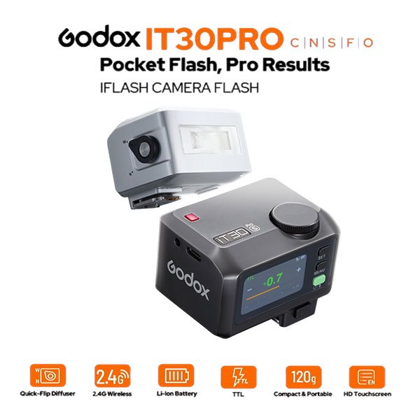 Godox Flash iT30Pro TTL HSS 900mAh คู่มืออัตโนมัติ iFlash / Pocket Flash (TR) Godox Official Prdouct
