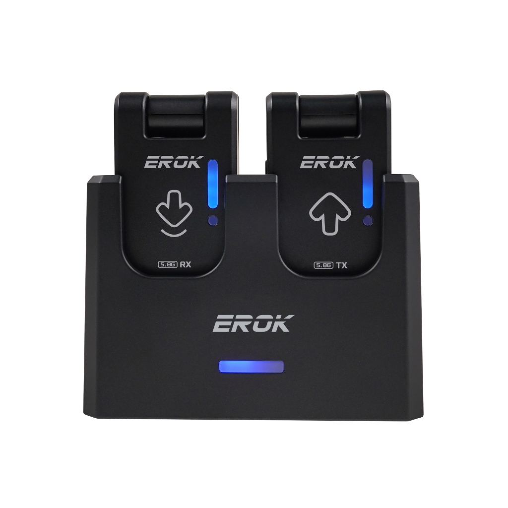 EROK WF-09 5.8GHz กีตาร์ระบบไร้สาย 3ms Latency ต่ํา 30m ช่วง 4 ช่องพร้อมเคสแบบชาร์จไฟได้