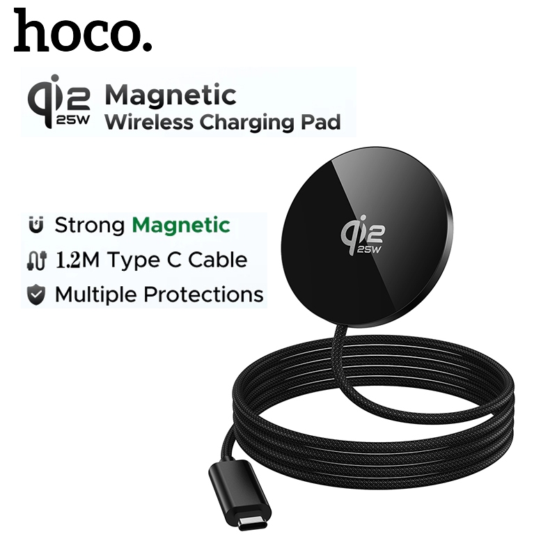 HOCO CW63 Pro Wireless Charger Qi2.2 แม่เหล็กไร้สาย 25W Fast CHARGING Type-C สาย Dock 1.2M สําหรับ I