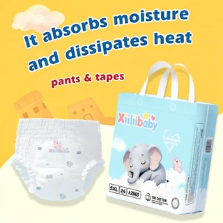 B1T1Xiiliibaby ผ้าอ้อมเด็ก L ถึง 8XL 30-52pcs กางเกงดึงขนาดเต็ม