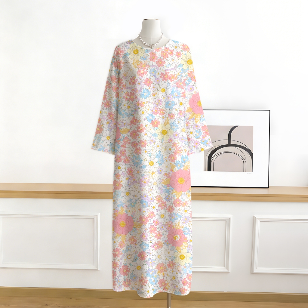 Kaftan Kejurawatan, Farhah, Saiz Bebas, Zip Halimunan ไม่ซีทรู ผ้าเครปเกาหลีระดับพรีเมียม นุ่ม สบาย 