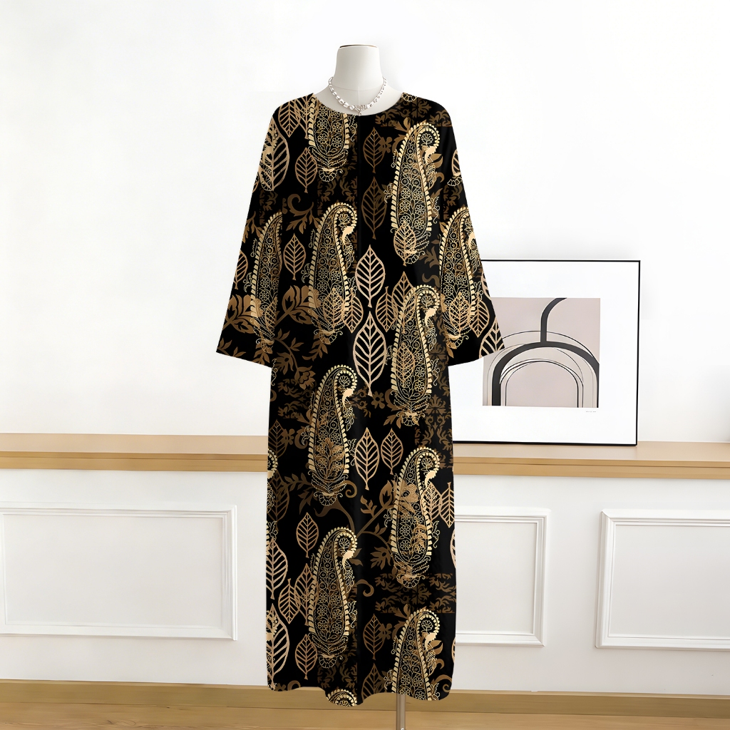 Kaftan Kejurawatan, Farhah, Saiz Bebas, Zip Halimunan ไม่ซีทรู ผ้าเครปเกาหลีระดับพรีเมียม นุ่ม สบาย 