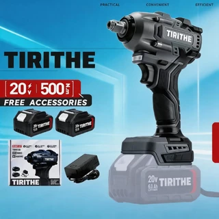 TIRITHE cordless wrench ประแจผลกระทบ 20V ประแจไร้แปรงถ่าน 500NM พร้อมแบตเตอรี่ 2 ก้อน