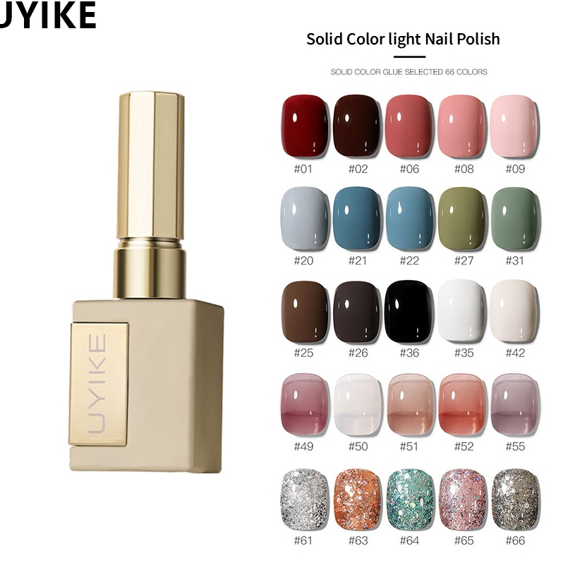 UYIKE ทําเล็บยอดนิยม 66 สี UV phototherapy เจลยาทาเล็บกาวระเบิด glitter cat eye กาวร้านทําเล็บกาวสีพิเศษ
