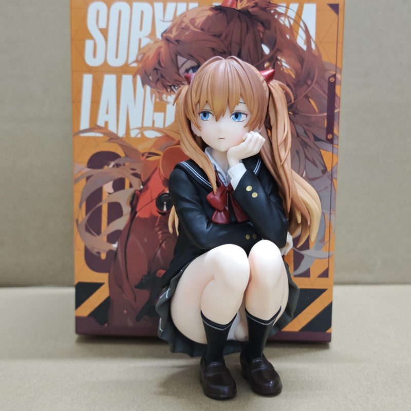 16 ซม.ญี่ปุ่นอะนิเมะ Neon Genesis Evangelion รูป EVA Squat ท่าทาง Asuka Langley Soryu รุ่น Q รูปปั้น PVC Action Figurine ตุ๊กตาของเล่น