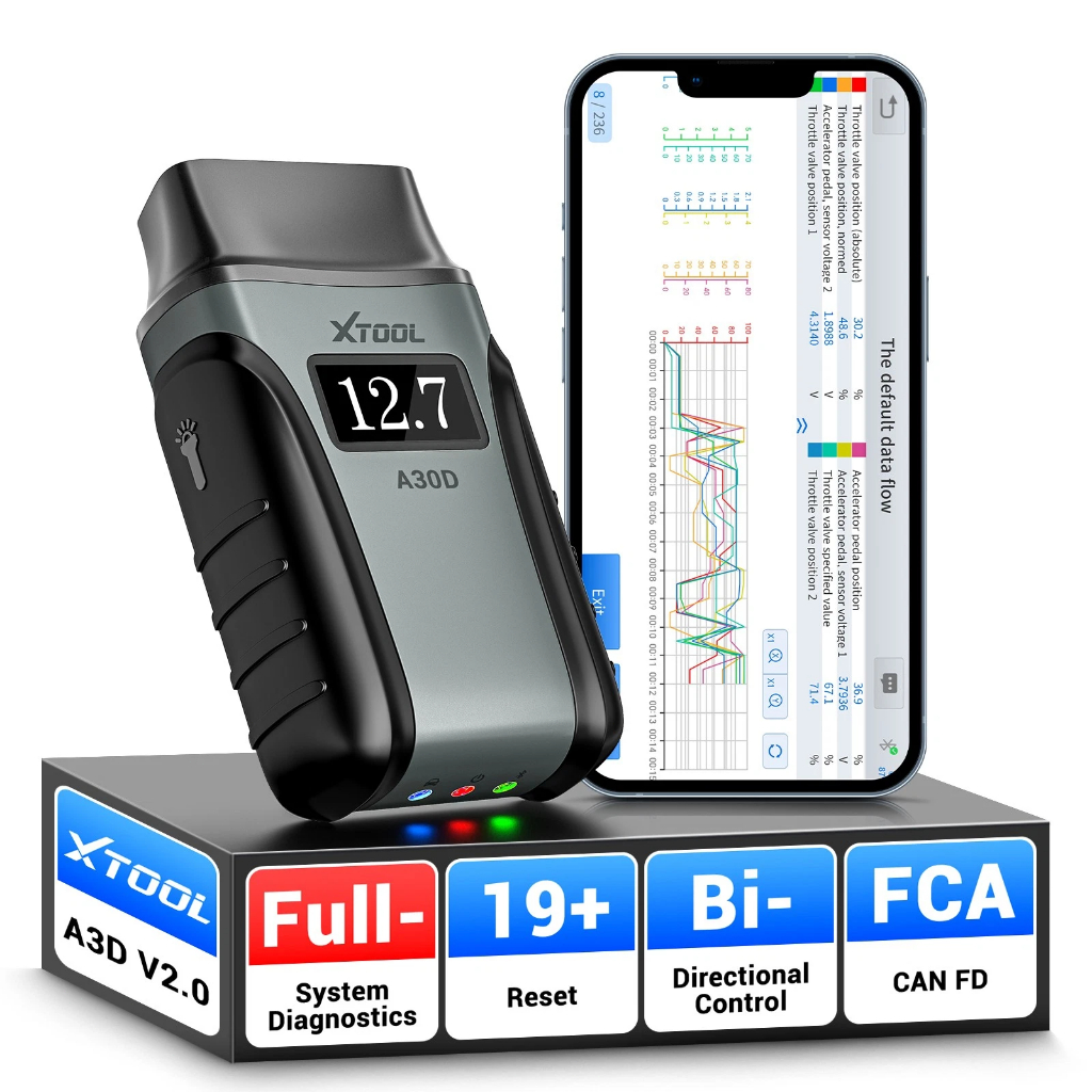XTOOL A30D V2.0 Bidiractional OBD2 เครื่องสแกนเนอร์ทุกระบบเครื่องมือวินิจฉัยรหัส Reader 19 รีเซ็ต
