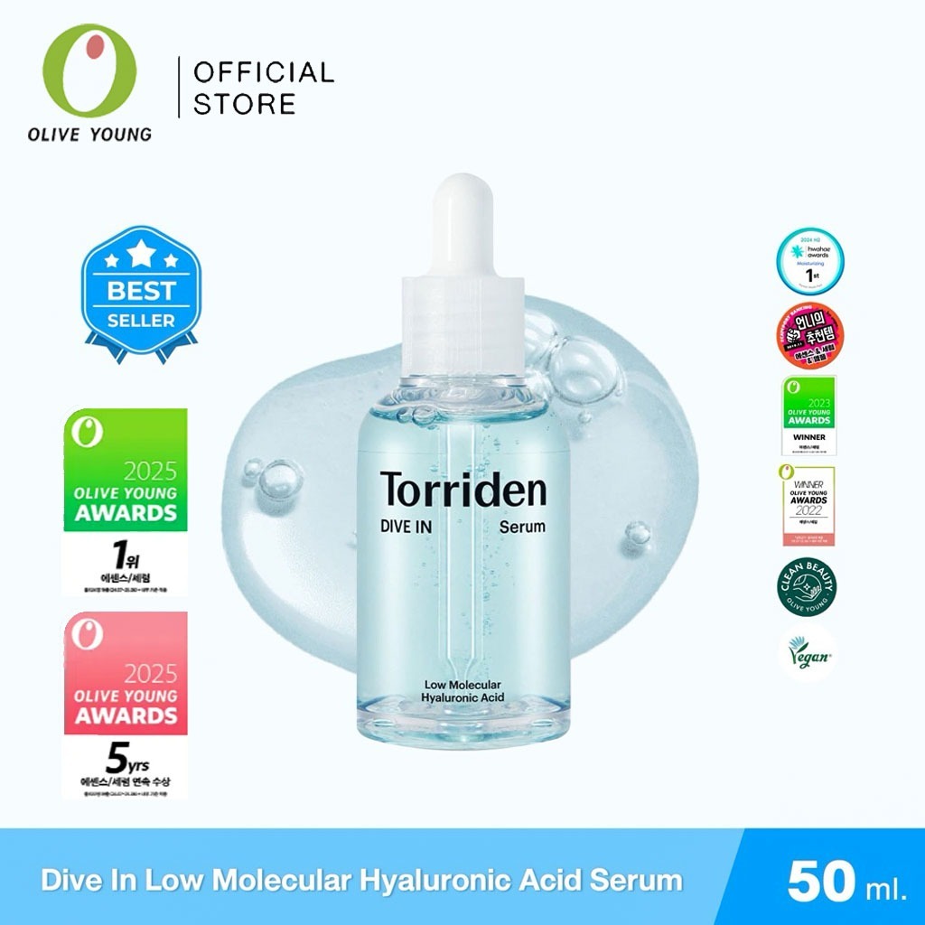 Torriden Dive In Hyaluronic Acid Serum (50ml) - ทอร์ริเดน เซรั่มไฮยาลูโรนิก เข้มข้น ล็อกความชุ่มชื้น
