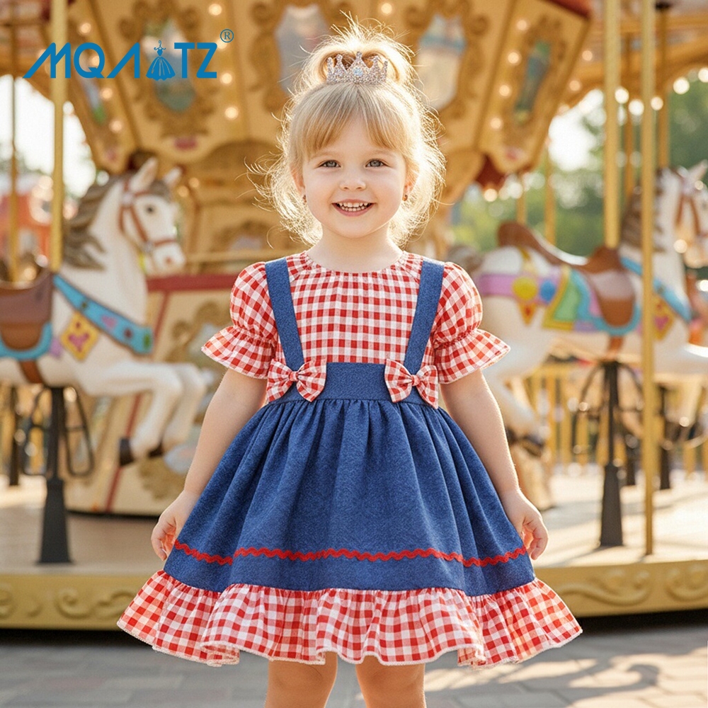MQATZ แบบดั้งเดิม Bavaria คอสเพลย์ชุดเด็กผู้หญิงสําหรับเด็กเครื่องแต่งกายตารางชุดเจ้าหญิงวันเกิดเสื้