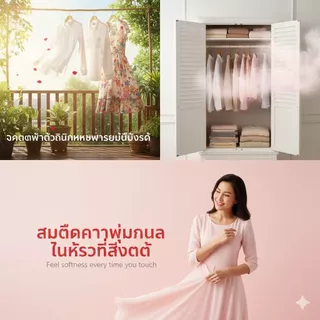 น้ำยาปรับผ้านุ่มสุดจำเป็นสำหรับใช้ในบ้าน ช่วยลบริ้วรอยผ้าได้ดี ผ้านุ่มละเอียด กลิ่นหอมติดทนนาน ยับยั้งแบคทีเรีย กำจัดกลิ่นไม่พึงประสงค์ เหมาะสำหรับซักด้วยเครื่องซักผ้าโดยเฉพาะ