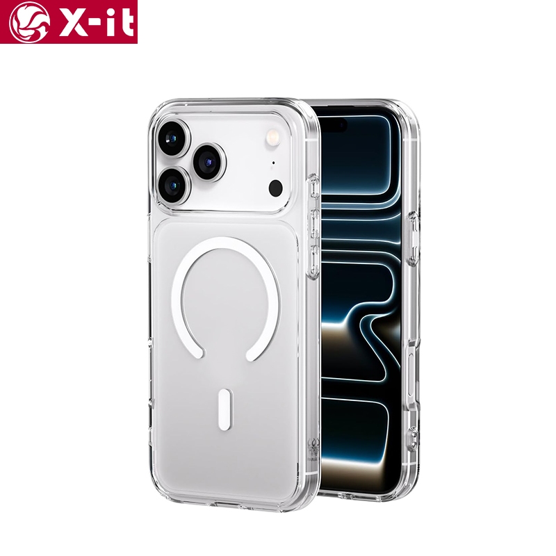 X-IT เคสแม่เหล็กสําหรับ iPhone 11 12 13 14 15 16 16e 17 Air Pro Max, กันกระแทกโทรศัพท์ฝาครอบกันชน, Anti-Scratch Clear Back (ใส)