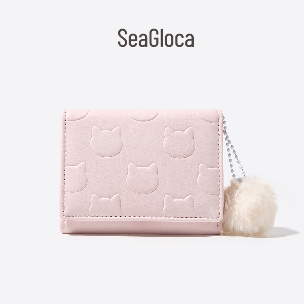 Seagloca ใหม่ กระเป๋าสตางค์ ใบสั้น หนัง PU พิมพ์ลายกระต่าย สําหรับผู้หญิง No 1557