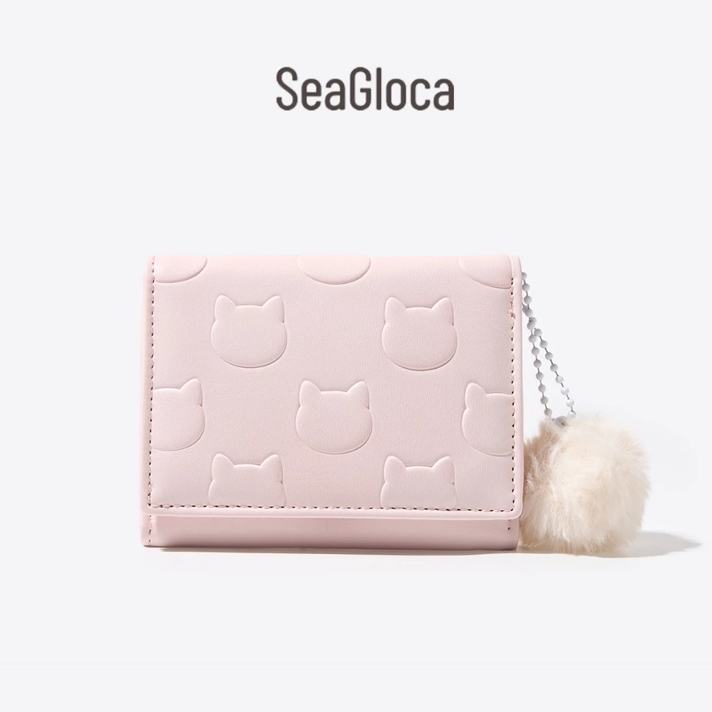 Seagloca ใหม่ กระเป๋าสตางค์ ใบสั้น หนัง PU พิมพ์ลายกระต่าย สําหรับผู้หญิง No 1557