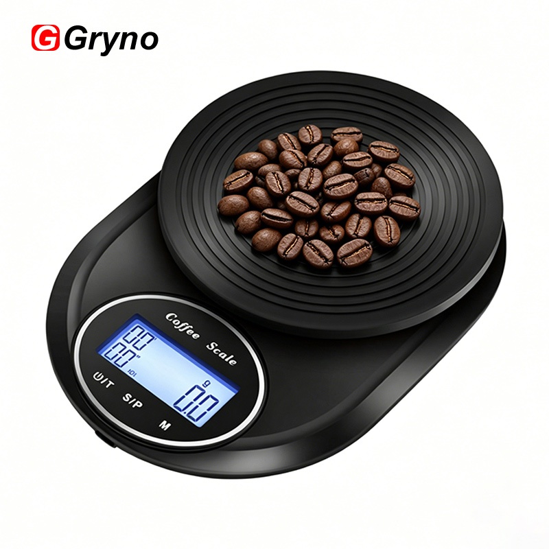 Gryno Coffee Scale เครื่องชั่งดิจิตอลในครัว 5กก./0.1g พร้อมจอแสดงผล LED จับเวลา