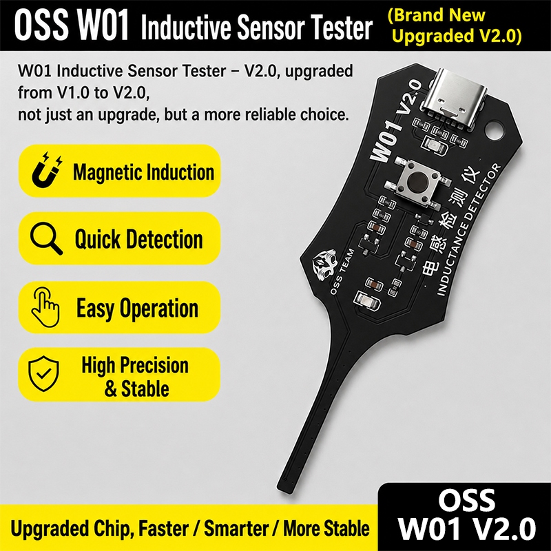 OSS W01 ตัวเหนี่ยวนําเครื่องทดสอบการวินิจฉัยความผิดพลาดอย่างรวดเร็วการเหนี่ยวนําแม่เหล็กไฟฟ้าสําหรับซ่อมพีซีเหนี่ยวนําแม่เหล็กไฟฟ้าตรวจสอบความผิดพลาดอย่างรวดเร็