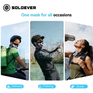 【TH Delivery 】SOLOEVER หน้ากาก ผ้าพันคอ ผ้าเรยอน ระบายอากาศ แห้งเร็ว ป้องกันรังสียูวี ใส่สบาย เหมาะกับฤดูร้อน สําหรับขี่รถจักรยานยนต์ ยิม